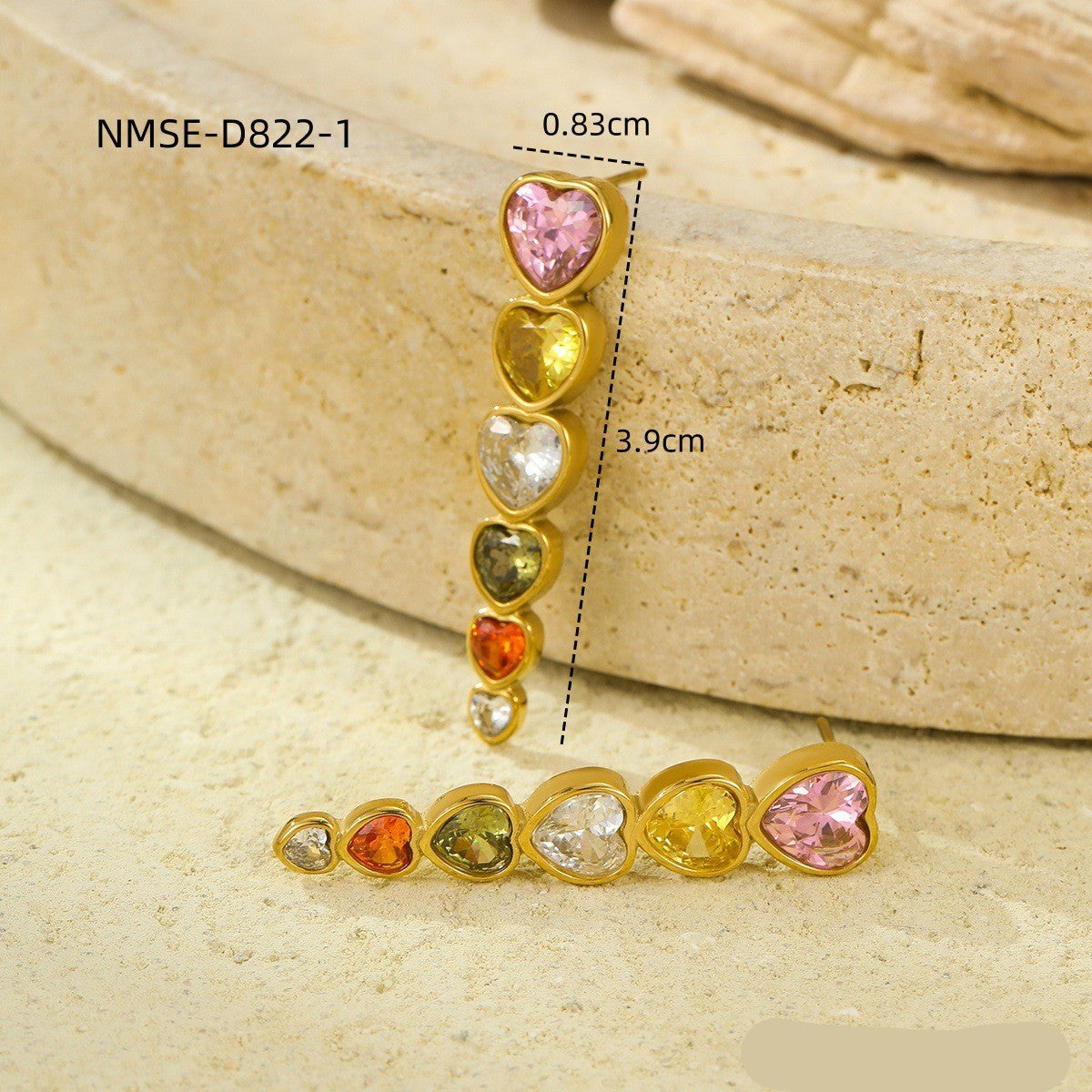 Wholesale  stainless steel  zircon tassel 18K earrings