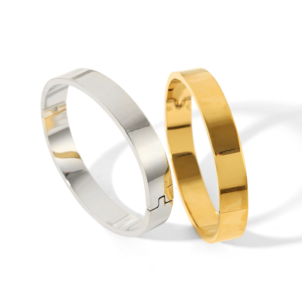 Wholesale Classic Stainless Steel Gold Plated Ladies Bracelet 18K Mirror Polished Jewelry Accessory