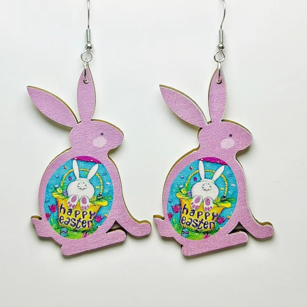 Wholesale Easter Cute Bunny Egg  Acrylic Earrings