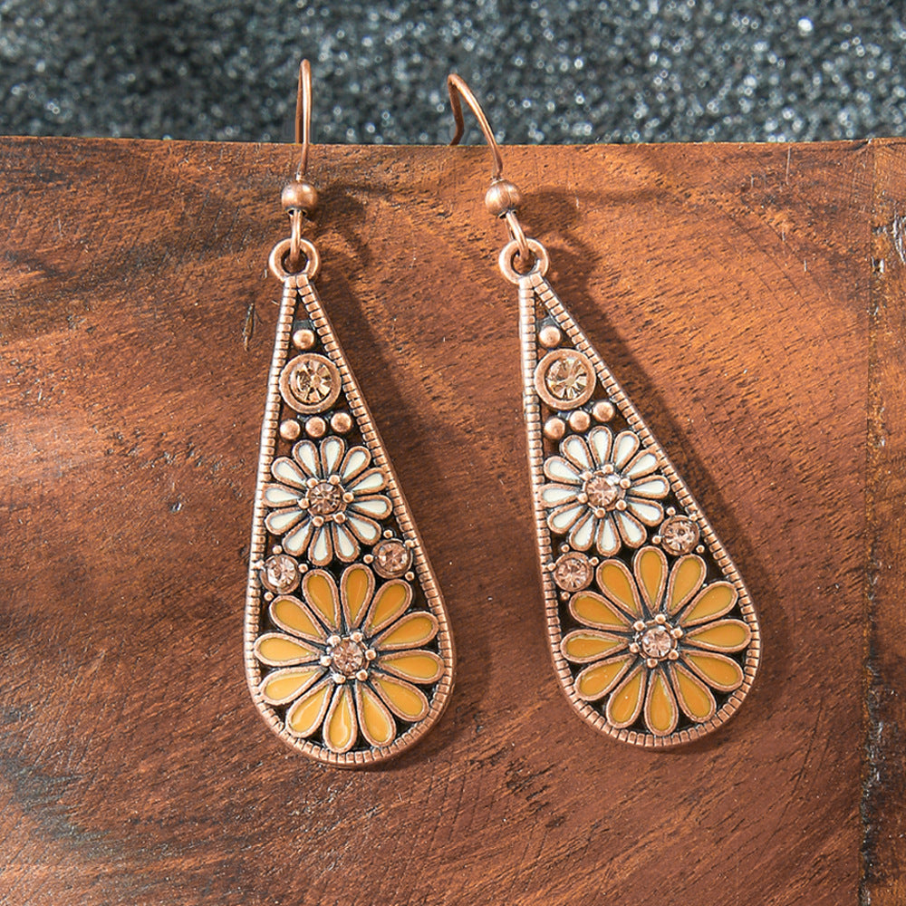 Wholesale Retro Bohemian Ethnic Long Tassel Earrings Zinc Alloy Fashion Accessory