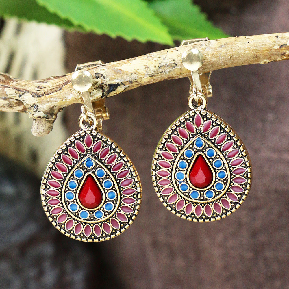 Wholesale Bohemian Geometric Hollow Earrings Retro Ethnic Ear Clip,  Stylish Everyday Jewelry