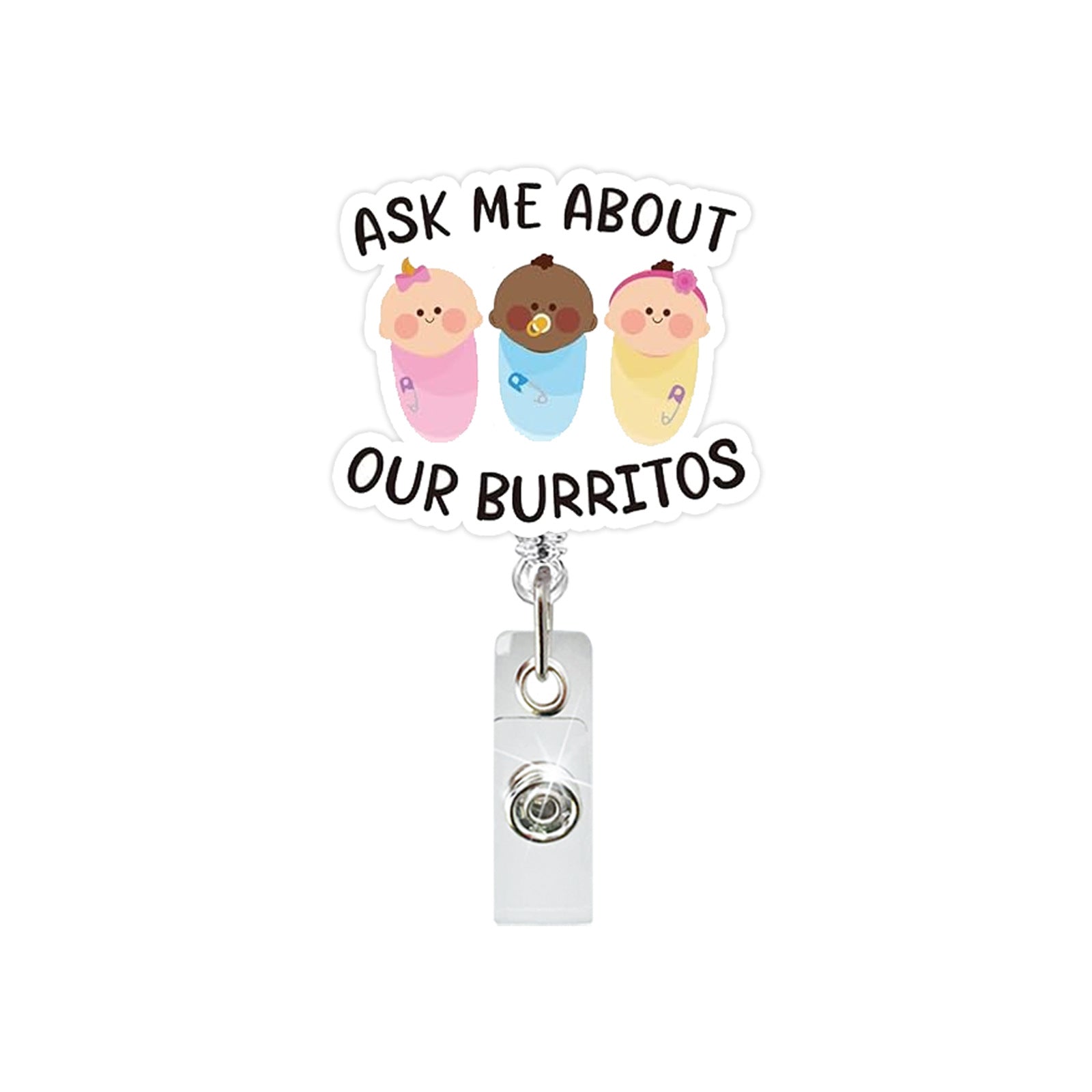 Wholesale Chic Baby Bottle Design Retractable Badge Reel ABS Rotating Clip Fashion Accessory