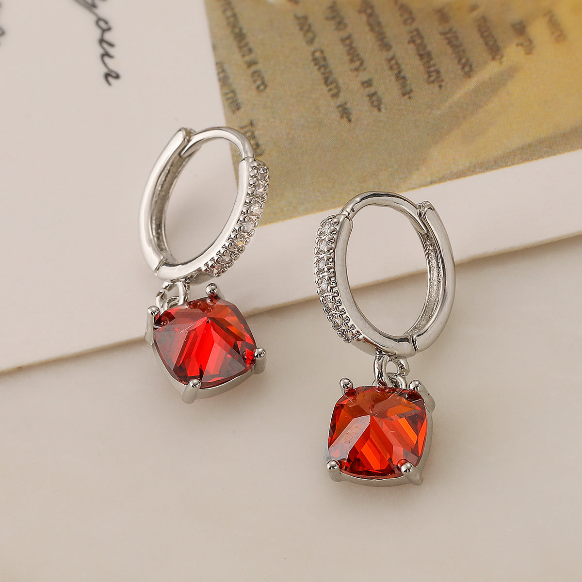 Wholesale High-grade Copper Plated Real Gold Zircon Earrings ACC-ES-AG003