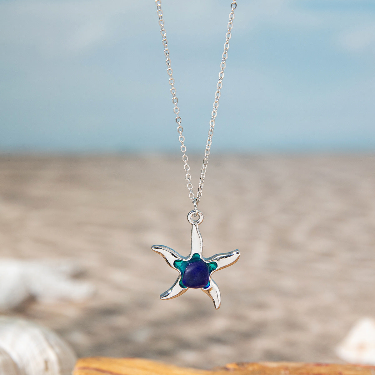 Wholesale Ocean Style Beach Sea Glass Necklace