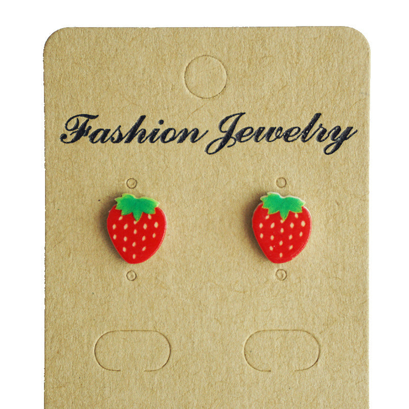 Wholesale 2 Pairs/Pack UFO Turtle Shell Strawberry Avocado Acrylic Earrings ACC-ES-HY096