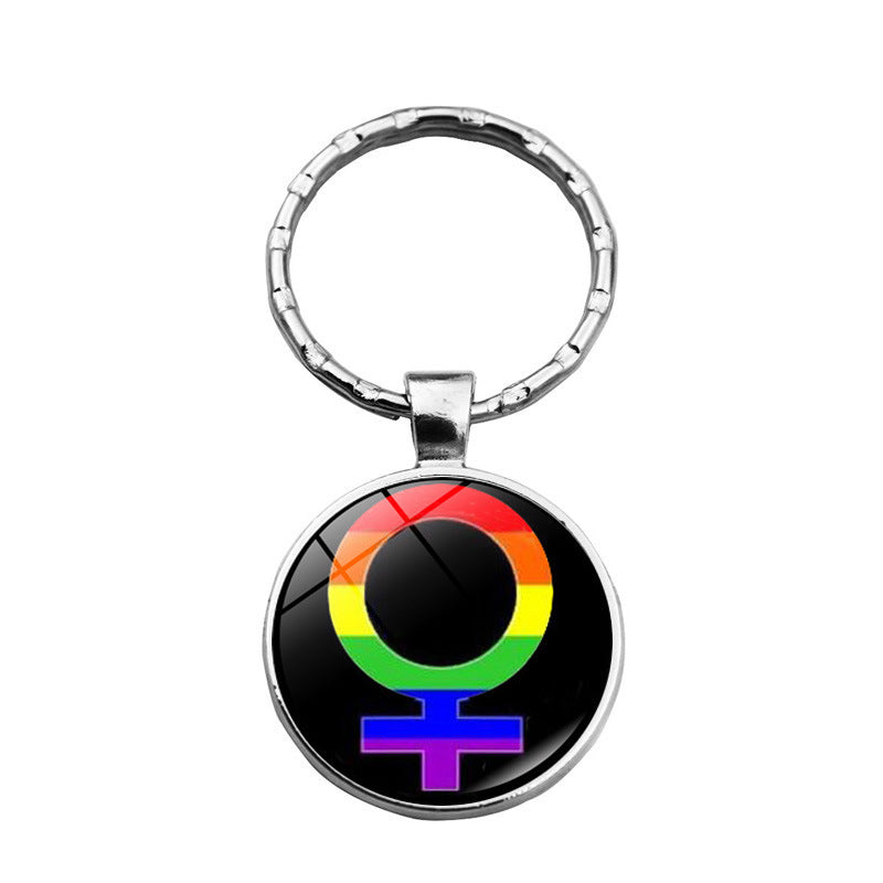 Wholesale Iridescent Gay Pride Metal Keychains
