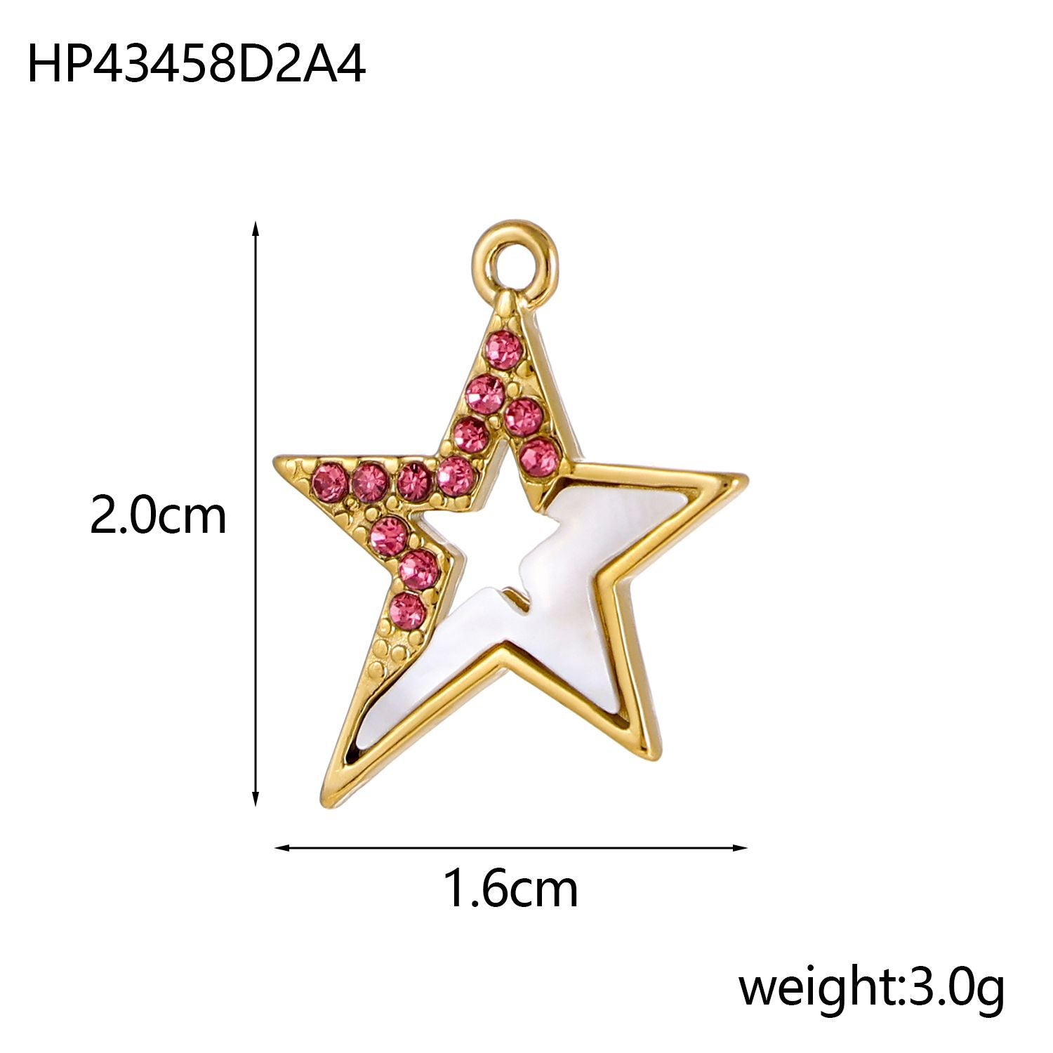 Wholesale Stainless steel retro peach heart marine pentagonal star plant pendant