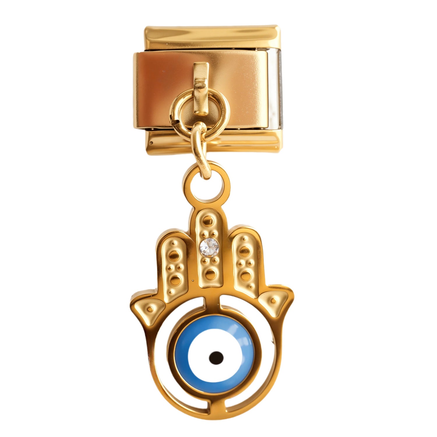 Wholesale 5PCS Stainless Steel Electroplated Devil' s Eye Italian Charm Bracelet