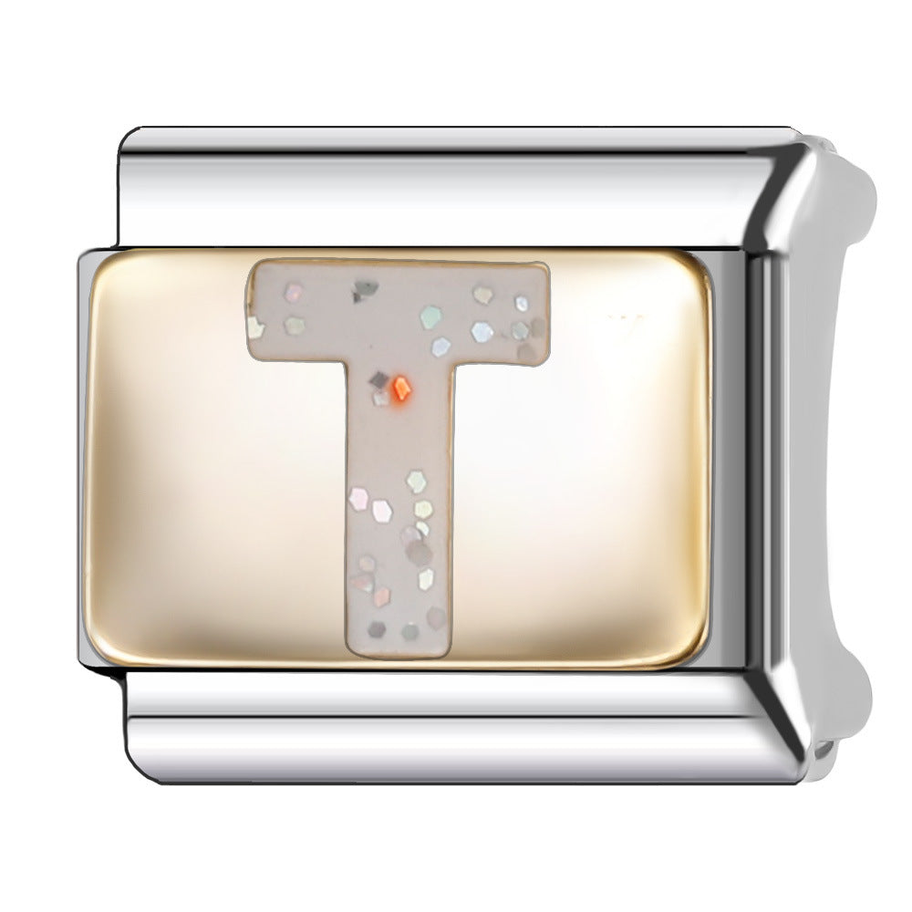 Wholesale Italian Module 9mm Oil-Dropping Gorgeous Letter Bracelet