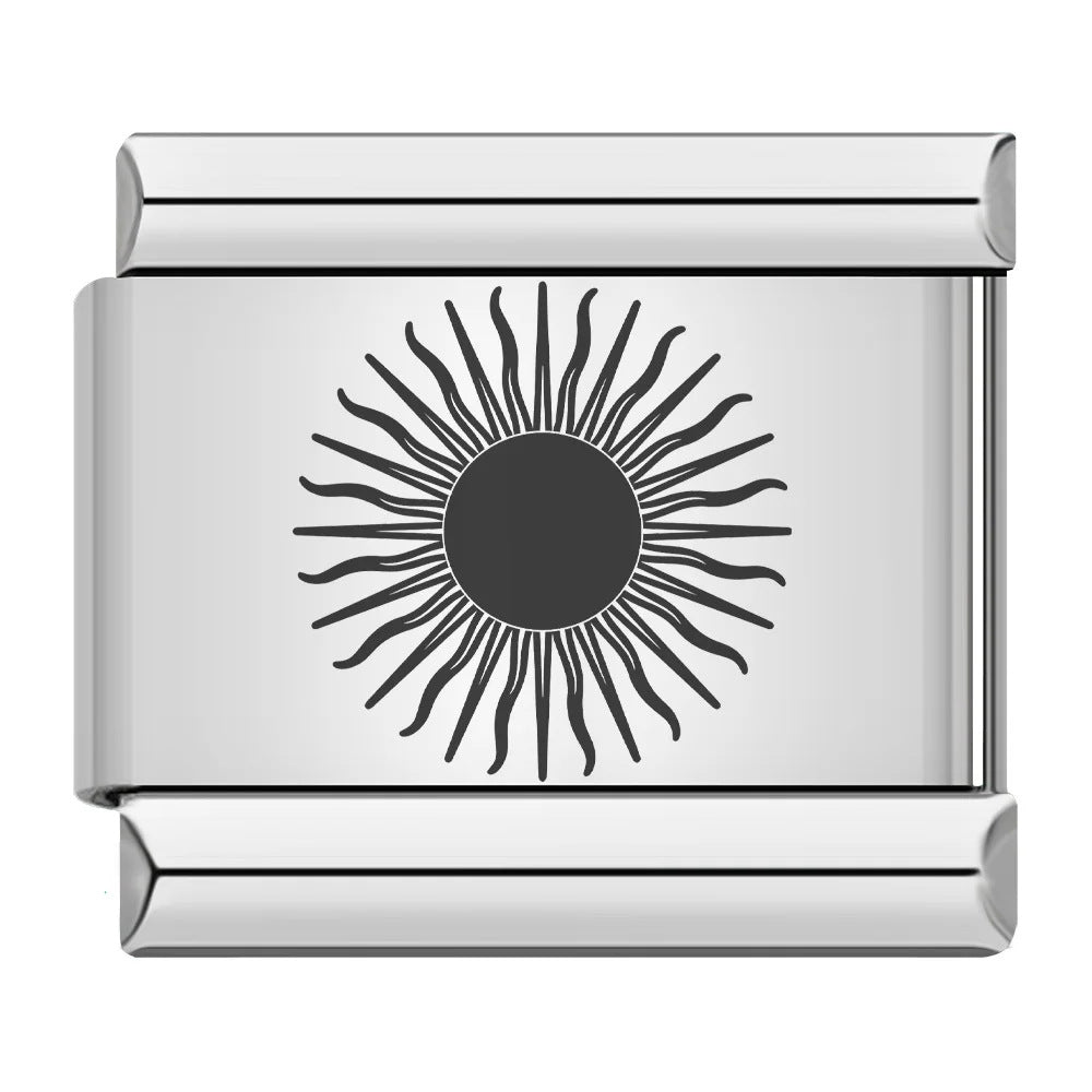 Wholesale  Italian Charm Bracelet 9mm DIY sun moon stars Creative Stainless Steel Composable Bracelet