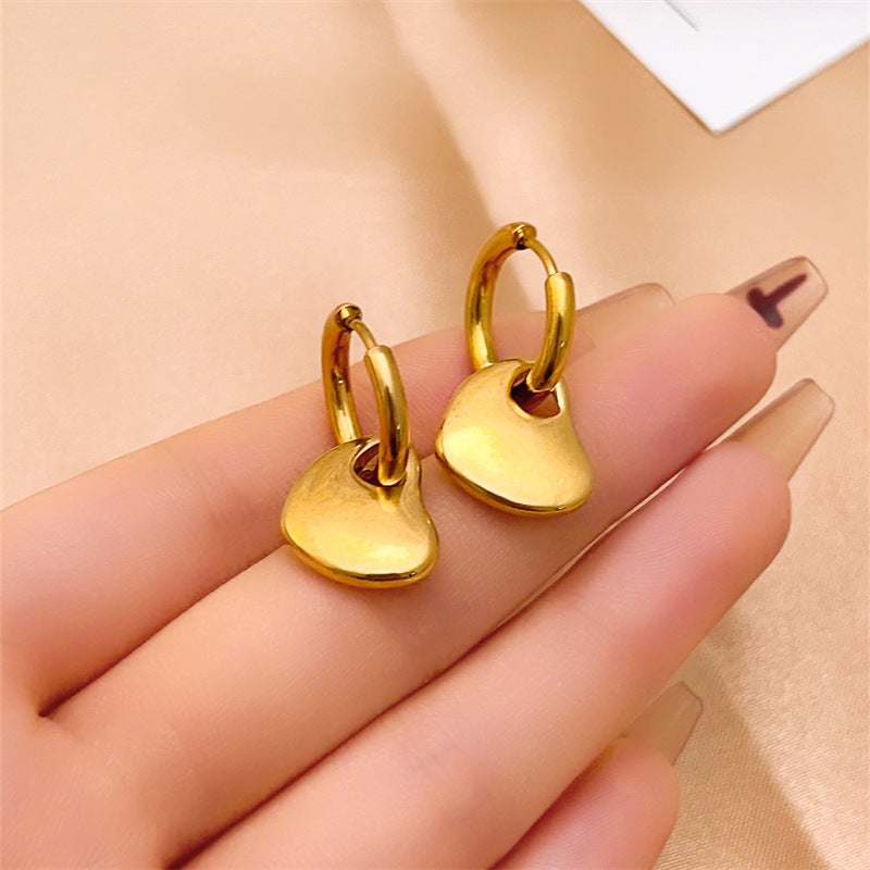 Wholesale Stainless Steel Earrings Heart Shape Drop Earrings ACC-ES-MOXI005