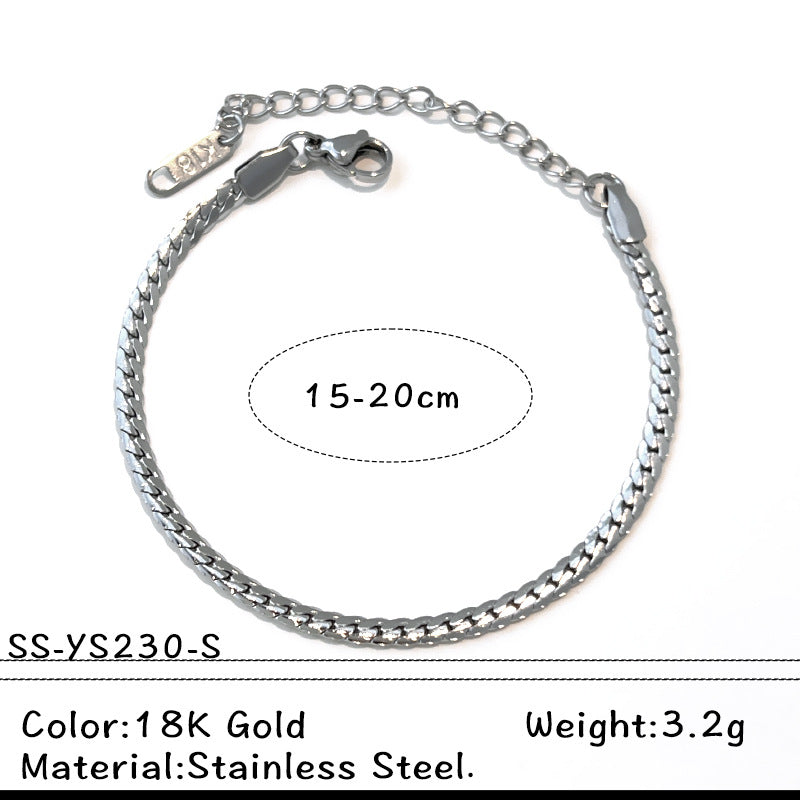Wholesale Stainless steel bracelet with 18K gold plating,  geometric square and heart shape.