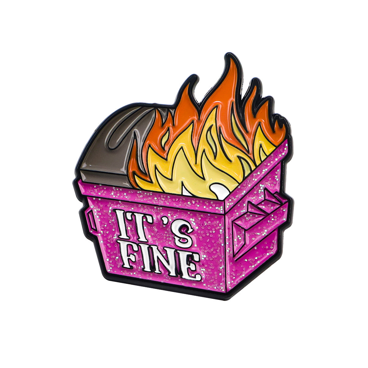 Wholesale Trash Can English Lettering Quote Brooch Badge