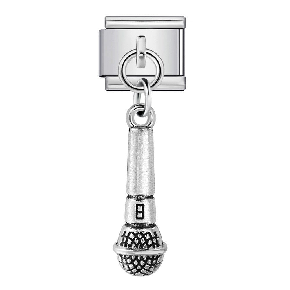 Wholesale Stainless Steel Music Instrument Series Italian Modular Bracelet DIY Pendants Fashion Accessory for Boutique Resale