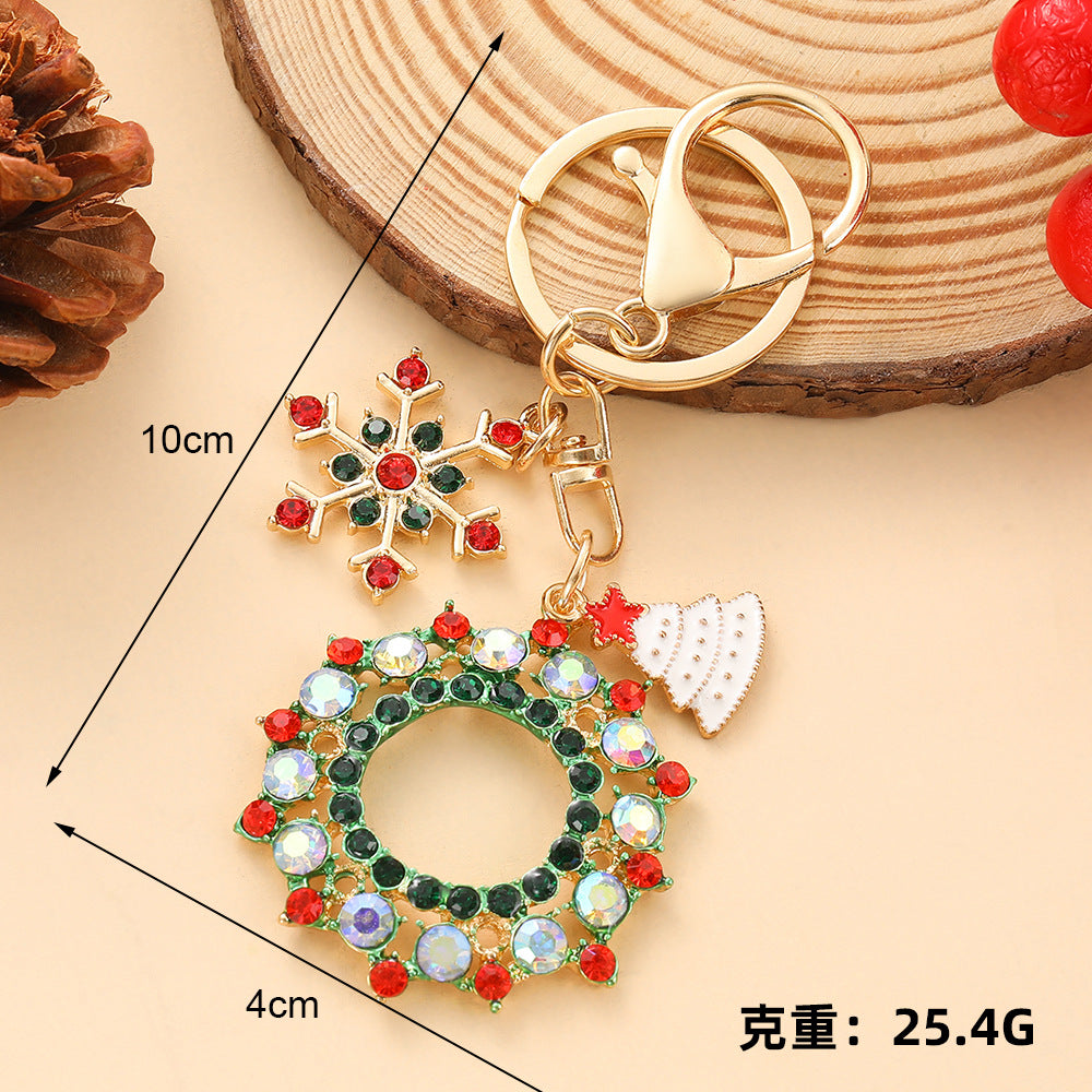 Wholesale Red Christmas Tree Rhinestone Keychain – Trendy Car Key Accessory Gift