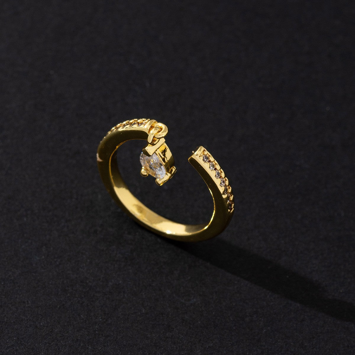 Wholesale Cold Style Vintage Cross Hollow Zircon Open Ring Chic Fashion Accessory For Everyday Wear