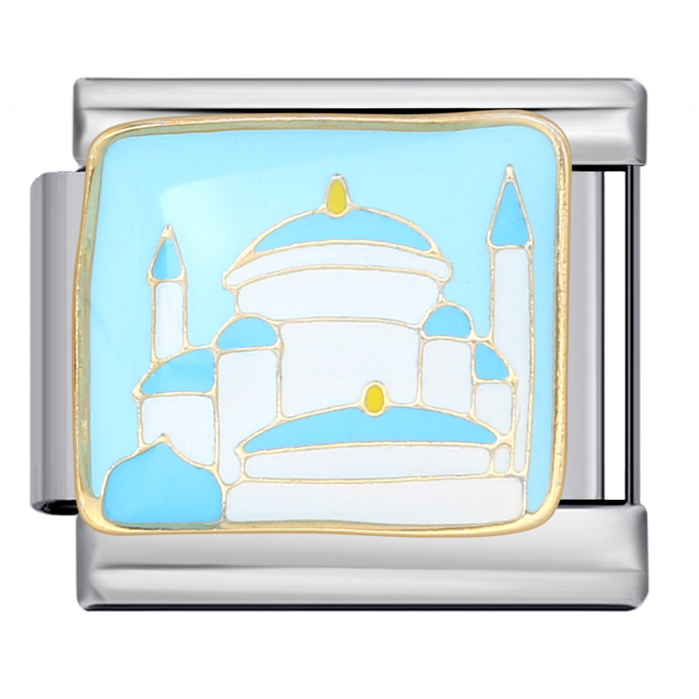 Wholesale  Italian Charm Bracelet 9mm DIY Splicing Removable Landscape Element Stainless Steel Composable Bracelet