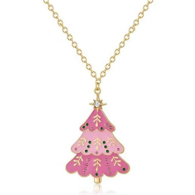 Wholesale Pink Girls Christmas Tree Earrings
