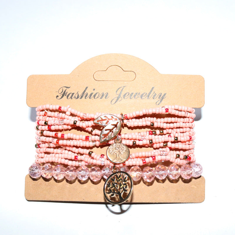 Wholesale Bohemian Multi-layered Tree of Life Rice Bead Bracelet ACC-BT-NaiHong012
