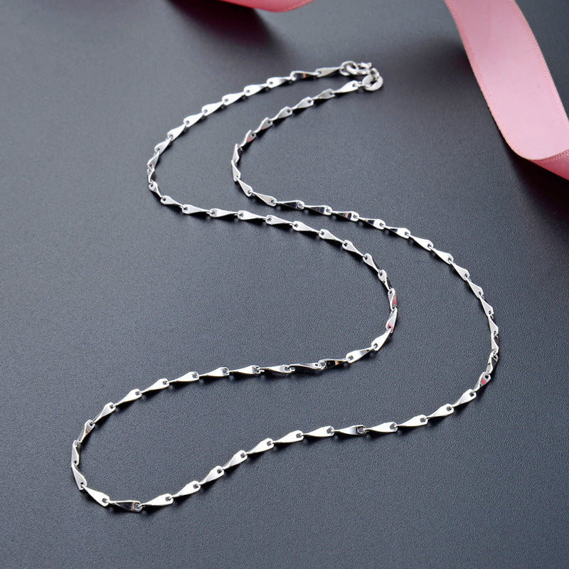 Wholesale silver chain s925 sterling silver simple short melon seeds clavicle chain