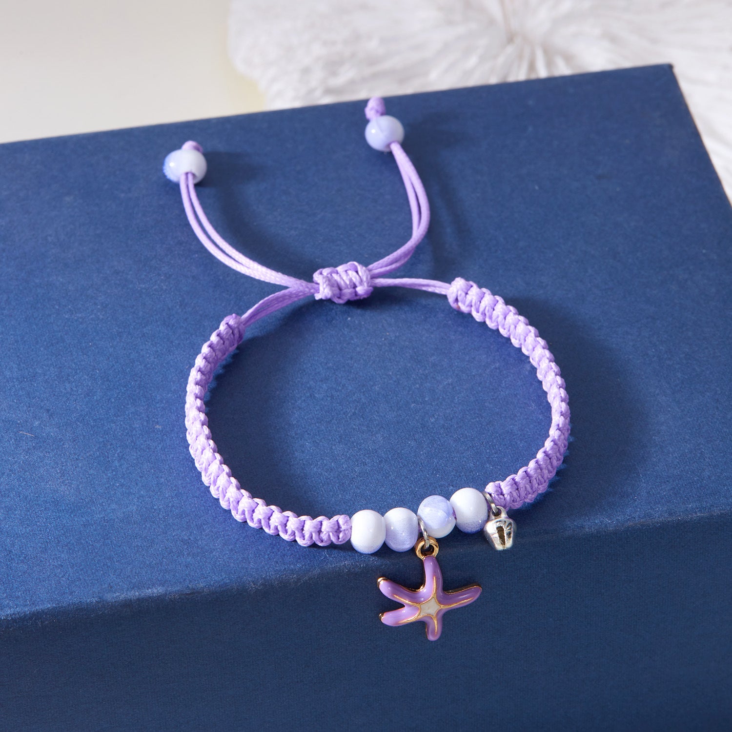 Wholesale shell bracelet  oil drop shell starfish ceramic bead bell hand woven bracelet