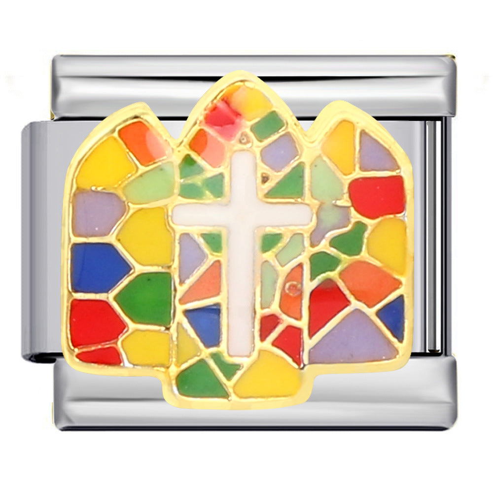 Wholesale Italian Charm Bracelet 9mm DIY Splicing Removable Religious Element Stainless Steel Composable Bracelet