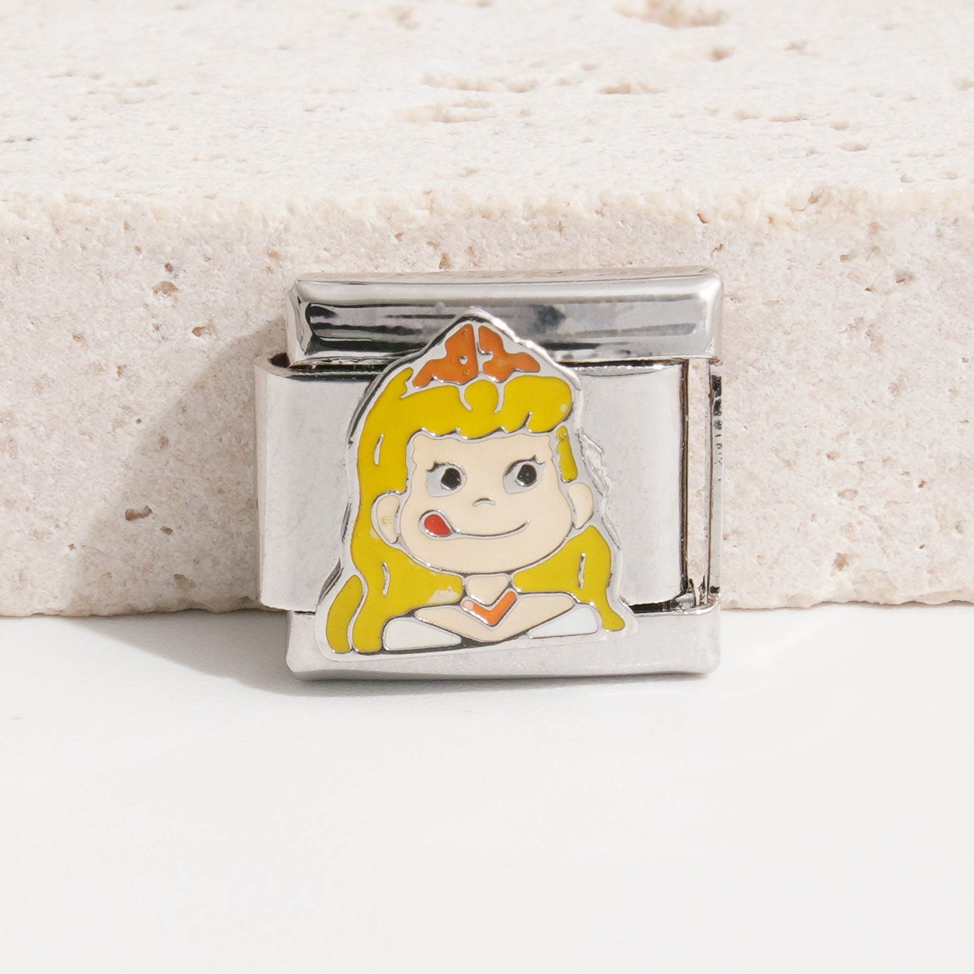 Wholesale 10pcs Italian charm bracelet 9 facial mask DIY splicing stainless steel com posable bracelet