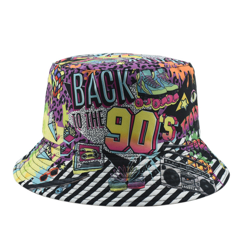 Wholesale Pattern Fisherman Hat s Double-Sided Wearable Bucket Hat