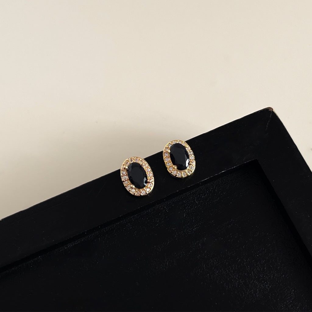 Wholesale  Black Oil Drop Earrings