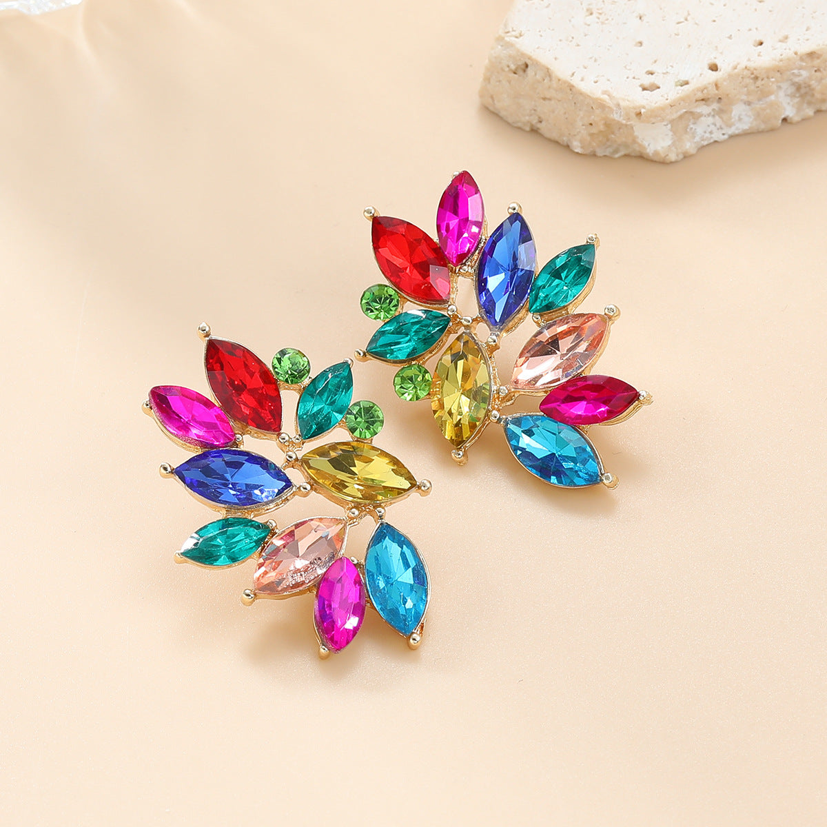 Wholesale Rhinestone Flower Boho Alloy Earrings ACC-ES-JL012