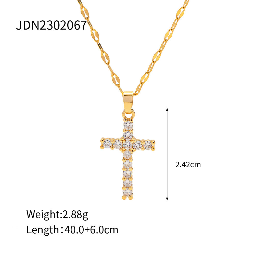 Wholesale European American Style Cross Pendant Necklace,  Stylish Jewelry Accessory for Women,  Boutique Resale Gift