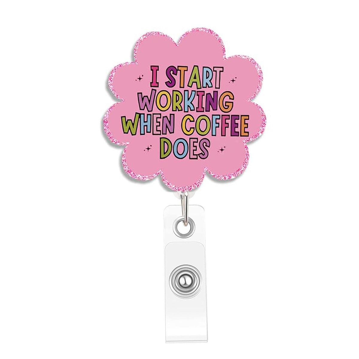 Wholesale  retractable acrylic English rotating clip Badge Reels