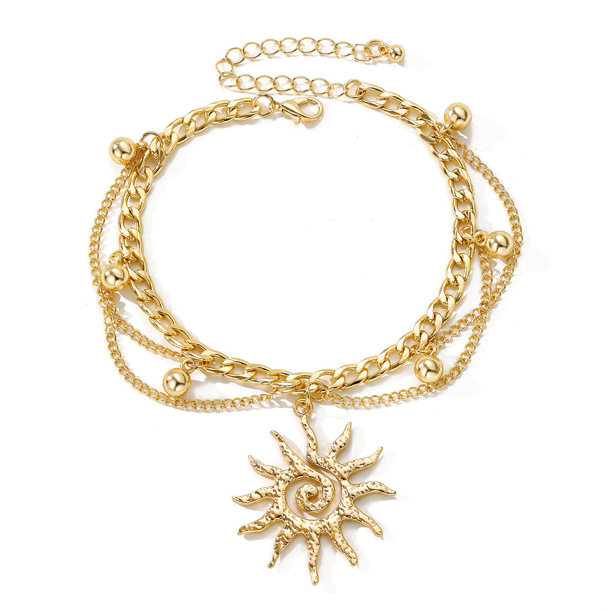 Wholesale Boho Spiral Sunflower Pearl Bracelet Creative Gold Center Swirl Fashion Accessory Unisex Gift Boutique Resale