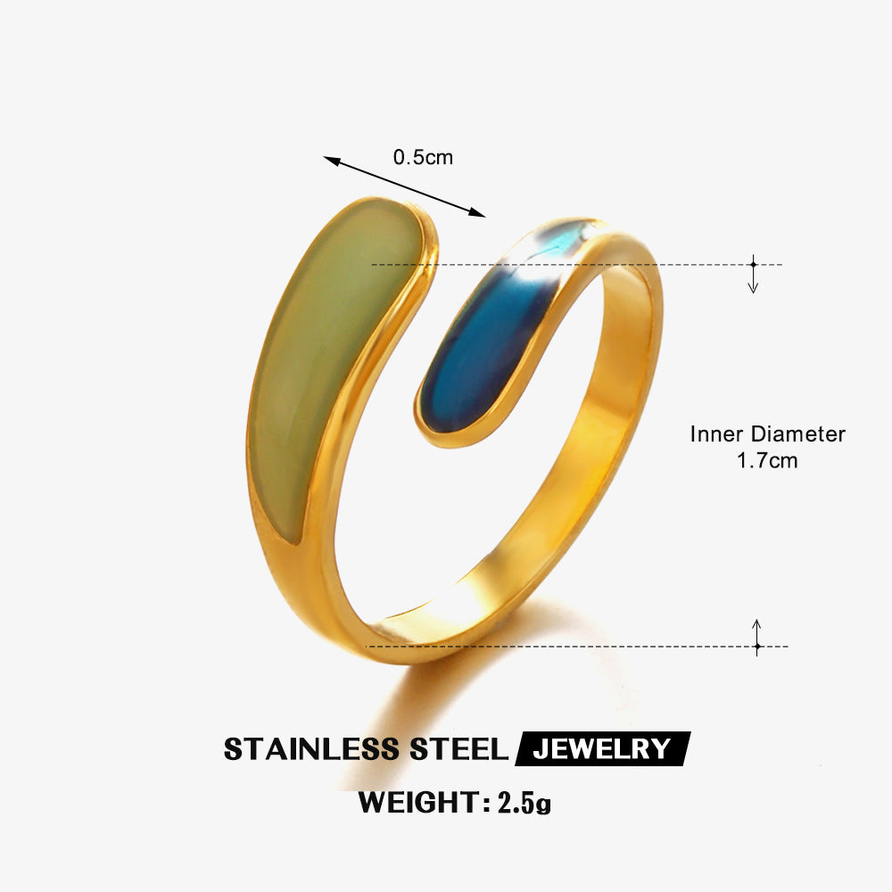 Wholesale Geometric Oil Drip Stainless Steel Ring Fashion Accessory for Everyday Wear or Gift