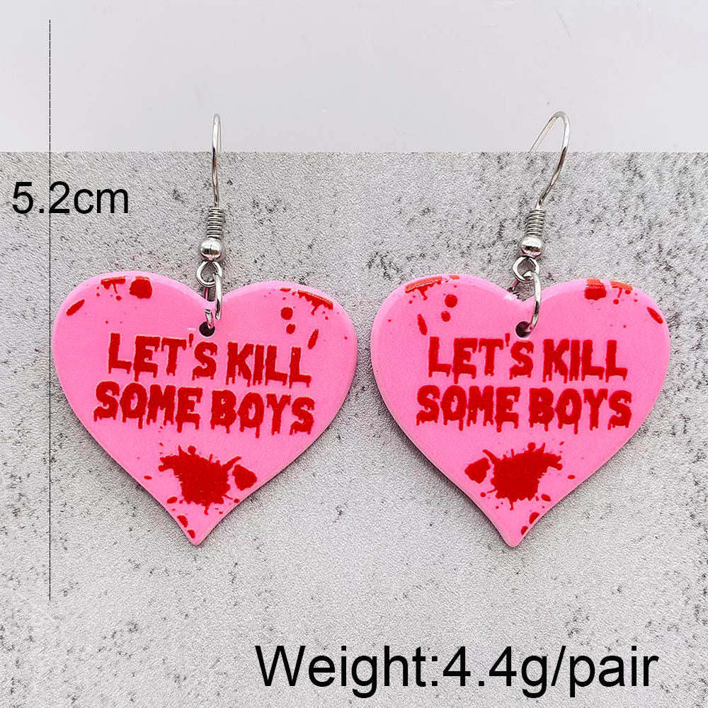 Wholesale Halloween Horror Pumpkin Ghost Tarot Acrylic Earrings ACC-ES-ChenY025