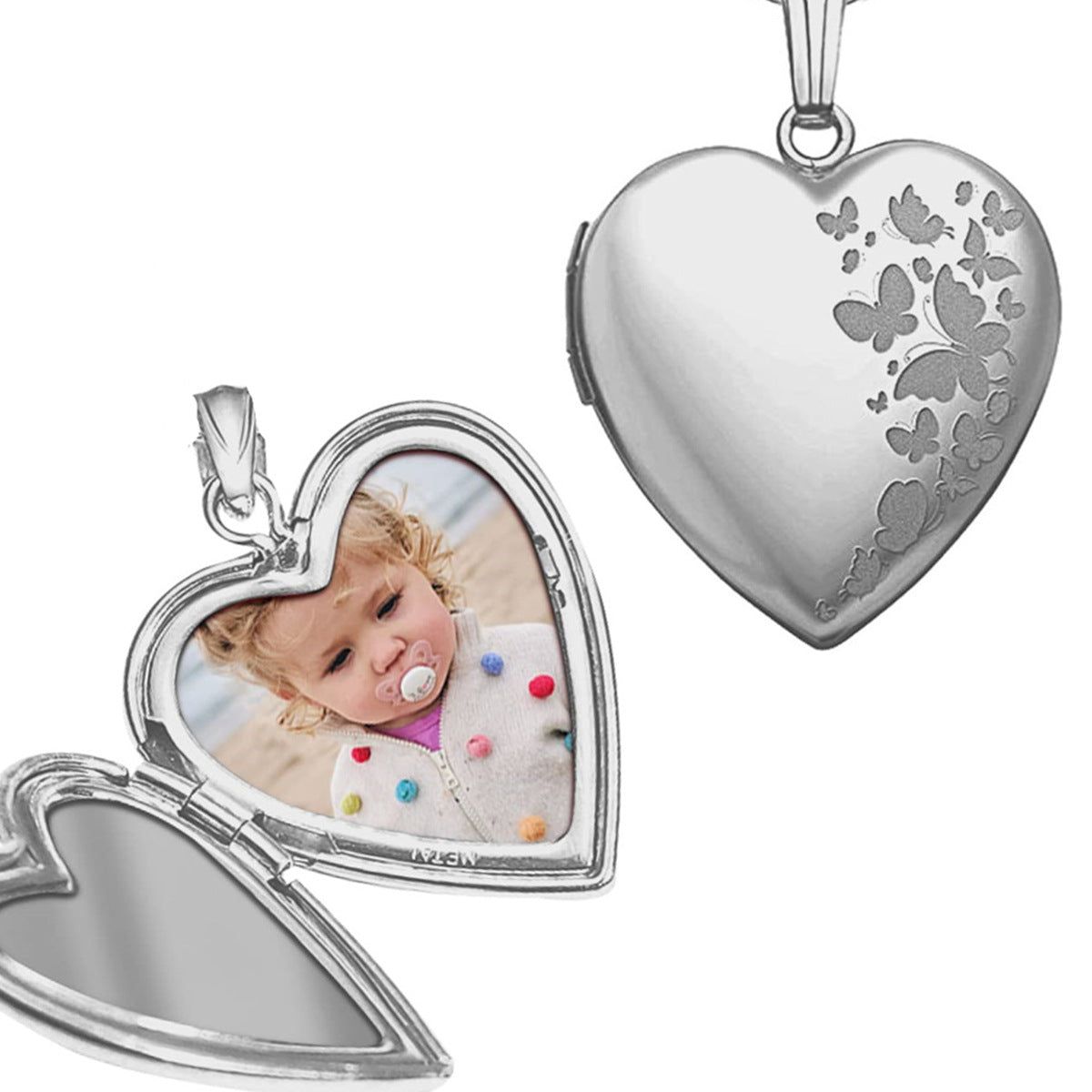 Collana apribile all'ingrosso in acciaio inossidabile con scatola per foto d'amore in argento