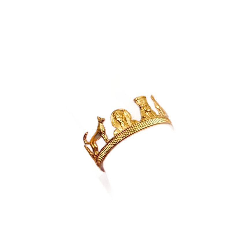 Wholesale New Egyptian mythical beast open ring gold retro pharaoh cat god