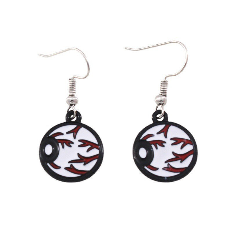 Wholesale Halloween Ghost Pumpkin Head Alloy Oil Drop Earrings ACC-ES-Liyao003