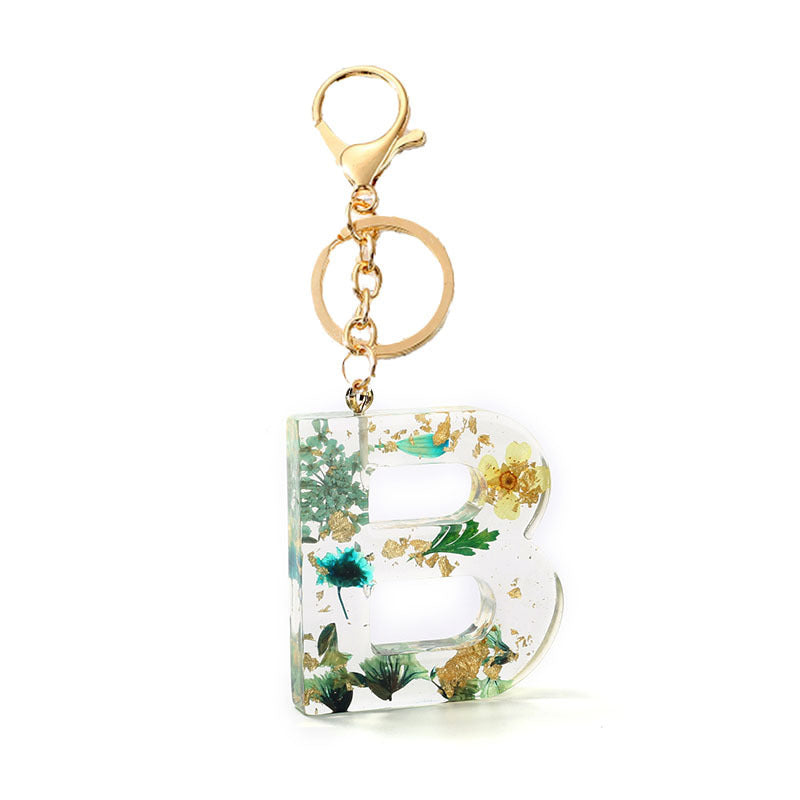Wholesale Resin English letter keychain