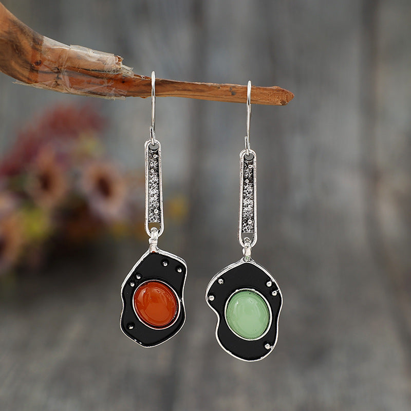 Wholesale Retro Style Irregular Round Alloy Earrings Fashion Accessory for Boutique Resale