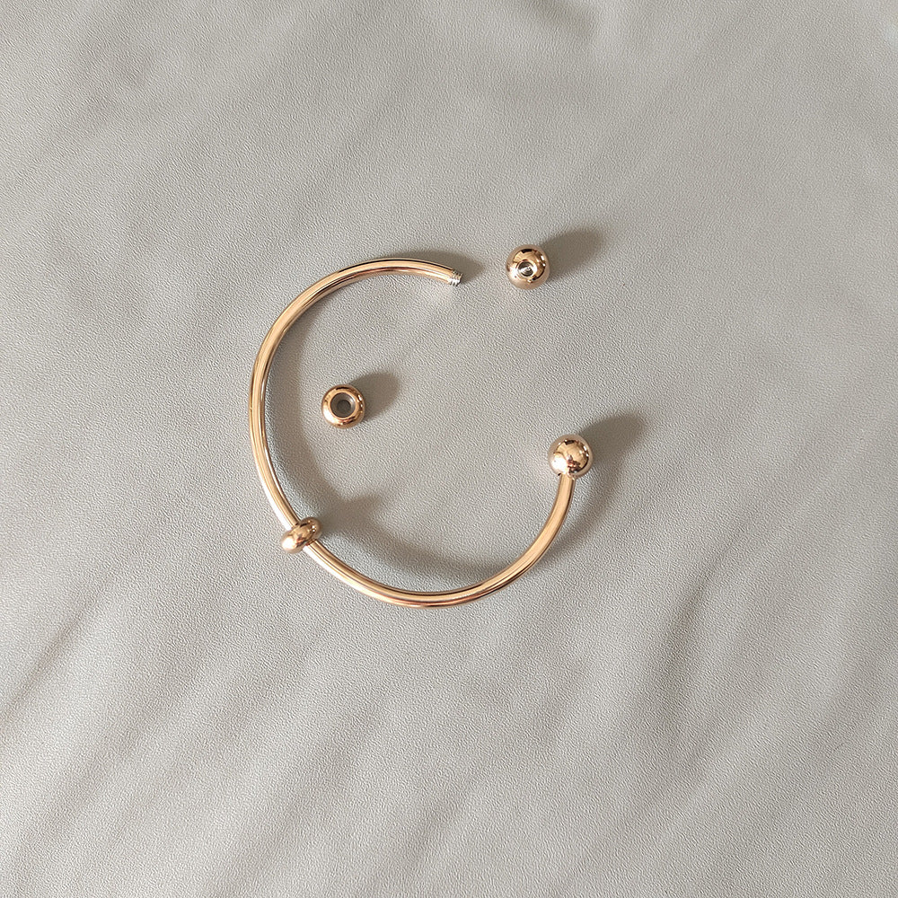 Wholesale Stainless steel ball-end open bangle