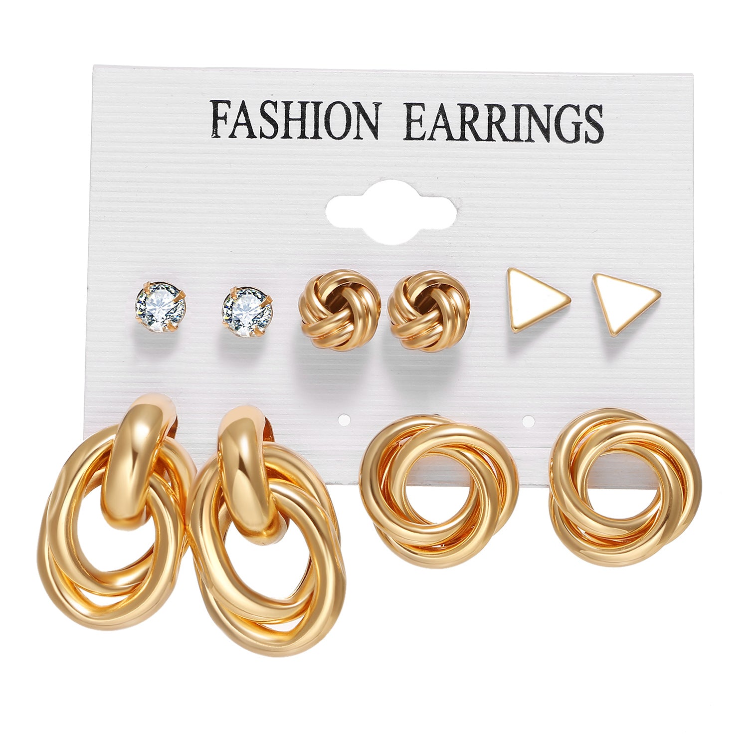 Wholesale  Retro Diamond-encrusted Pearl Women's Earrings Set