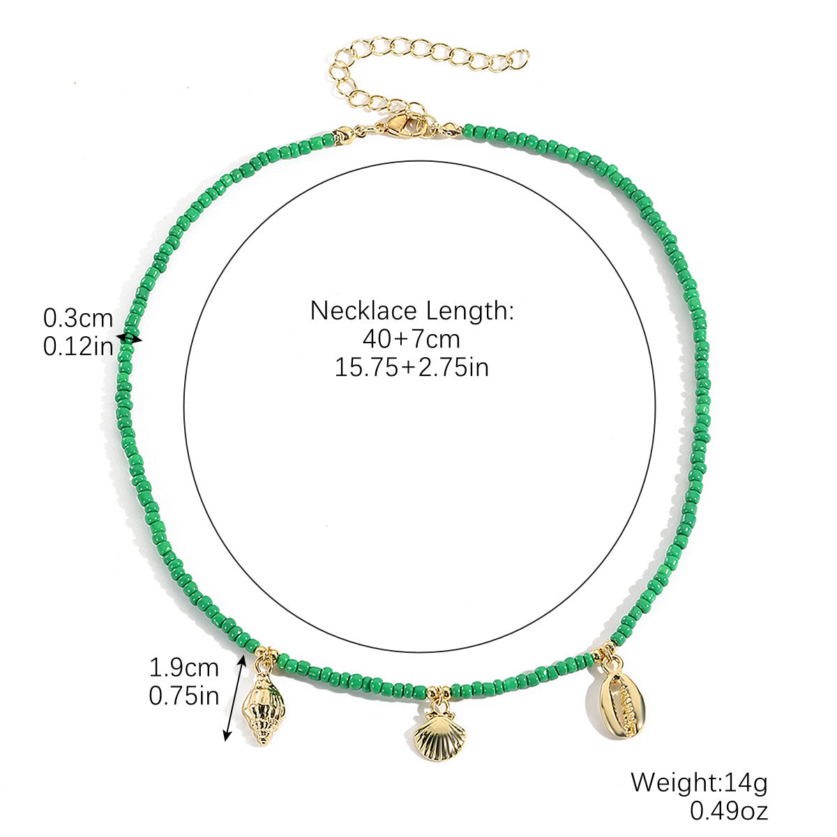 Wholesale  Rice Bead Necklace Bohemian Handmade Beaded Necklace