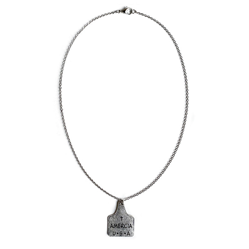 Wholesale 3pcs Western Denim Necklace Vintage Lettering  Necklace