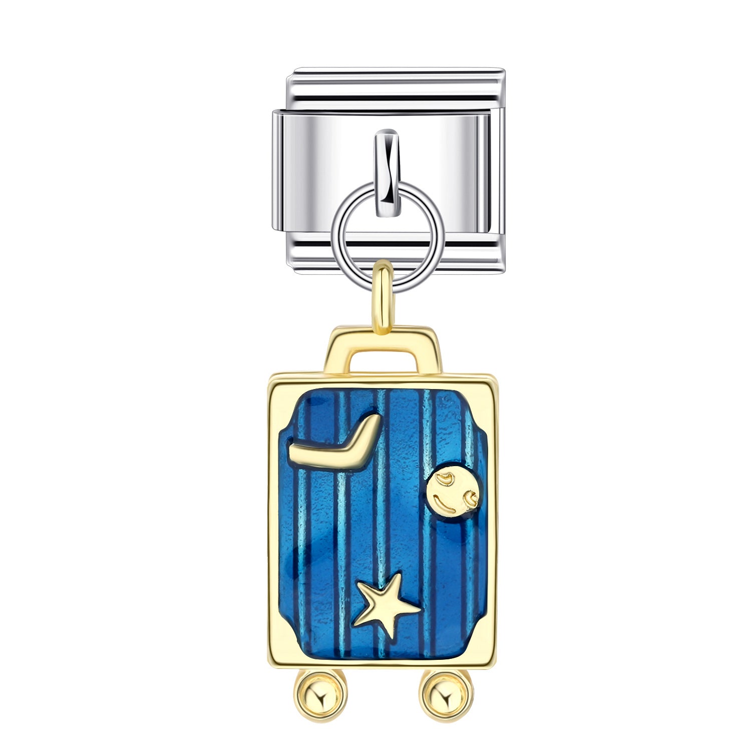 Wholesale 10pcs Italian Charm Bracelet 9mm DIY Splicing Eiffel Tower Suitcase Love Stainless Steel Composable Bracelet