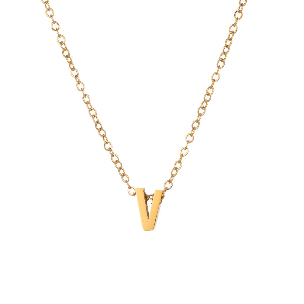Wholesale Titanium Steel Necklace Letter Necklace ACC-NE-XuHao001