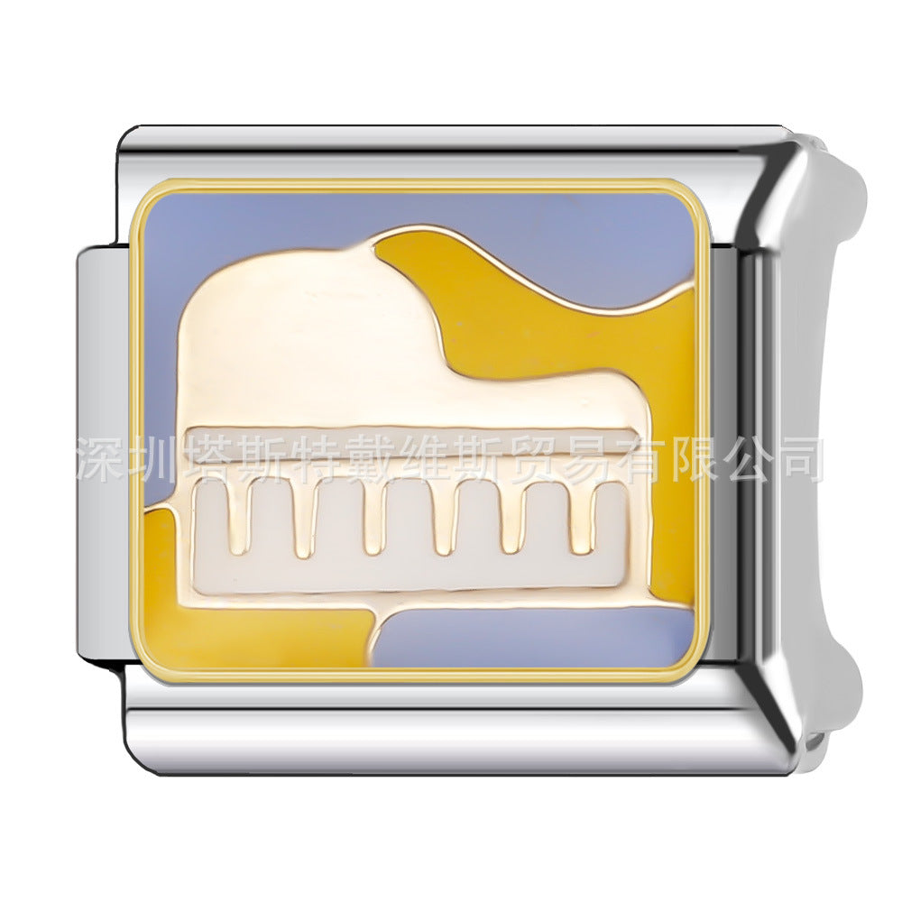 Wholesale 9mm Italian Charm Starter Bracelets DIY square Single Section Creative Stainless Steel Composable Bracelet