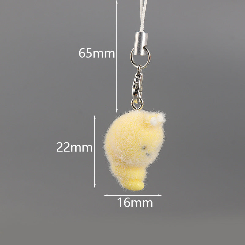 Wholesale Flocked ladybug keychain