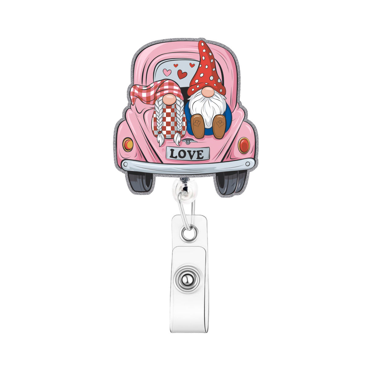 Wholesale retractable acrylic Valentine' s Day Badge Reels