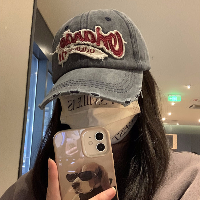 Wholesale Vintage washed denim distressed baseball cap